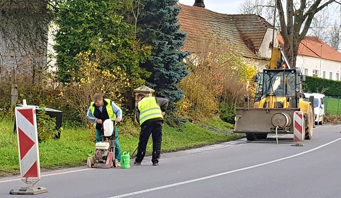 V Lačnově se v říjnu začal stavět chodník