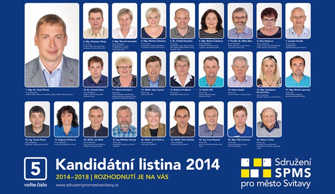 Kandidátní listina pro komunální volby 2014